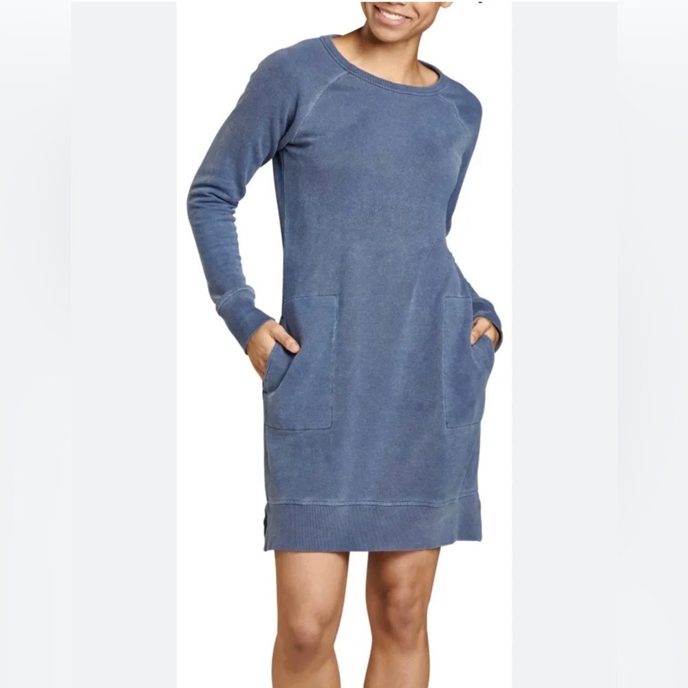 Toad&Co Blue Long-Sleeve Sweatshirt Dress